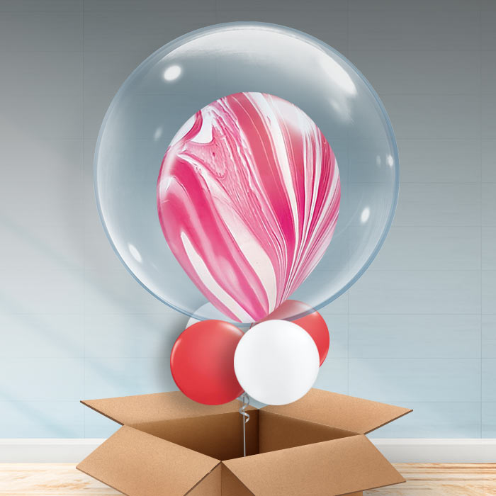 Personalisable Red Marble Bubble Balloon - Bubble Balloon | Party Save Smile