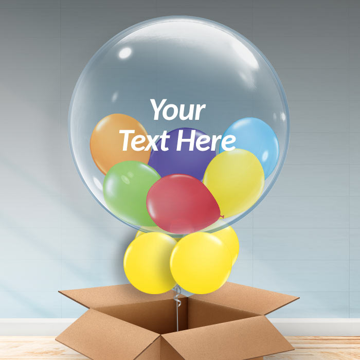 Personalisable Bubble Balloon - Multicoloured - 24 Inch Bubble Balloon | Party Save Smile