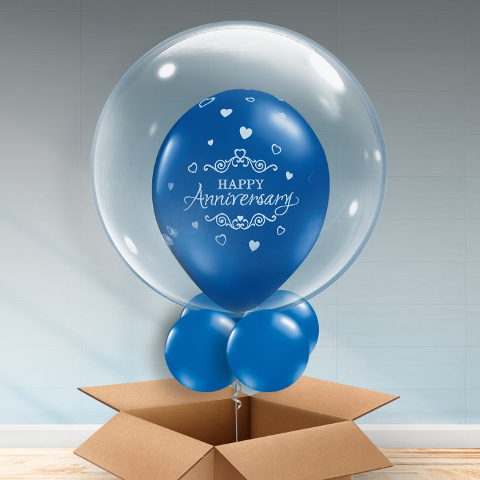 Personalisable Sapphire Blue Anniversary Bubble Balloon - Bubble Balloon | Party Save Smile