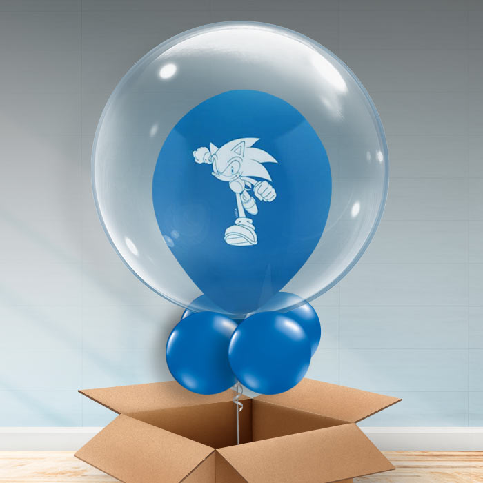 Sonic the Hedgehog Bubble Balloon: Personalisable Sonic Balloon - Blue Bubble Balloon | Party Save Smile