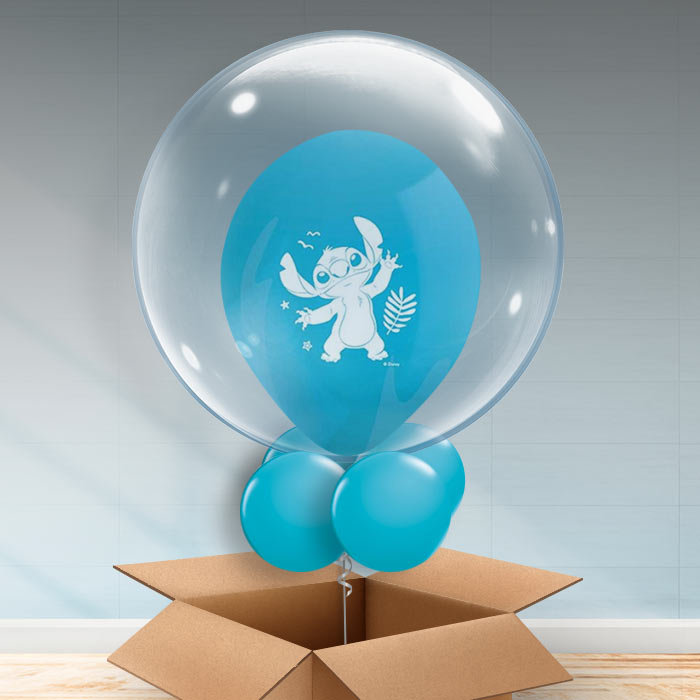 Lilo and Stitch Personalisable Bubble Balloon - Blue Bubble Balloon | Party Save Smile