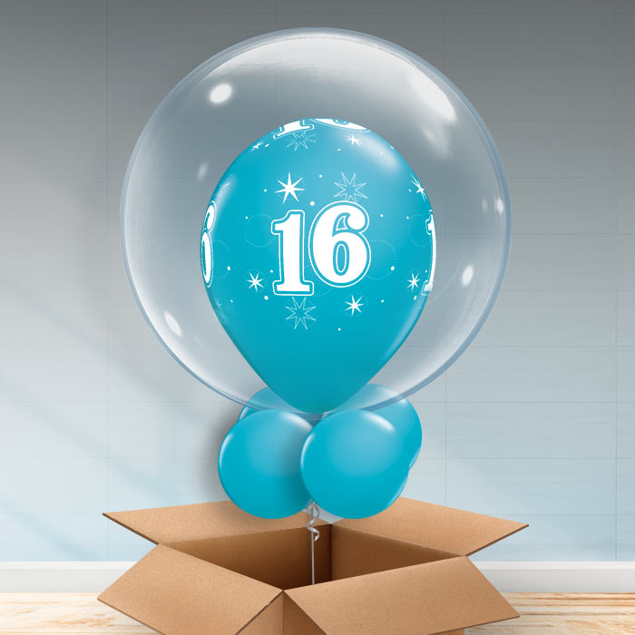 Personalisable Teal Blue 16th Birthday Bubble Balloon - Bubble Balloon | Party Save Smile