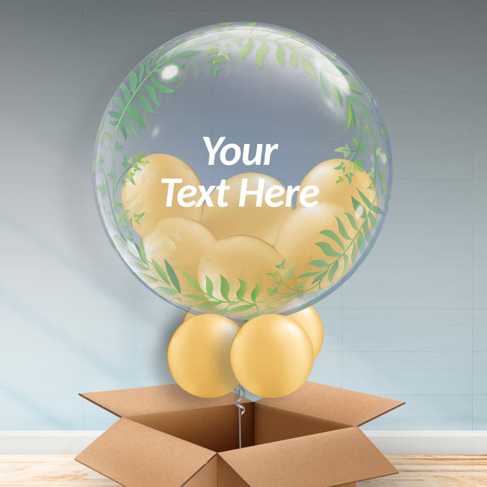 Gold Personalisable Communion Balloons in a Box - Bubble Balloon | Party Save Smile