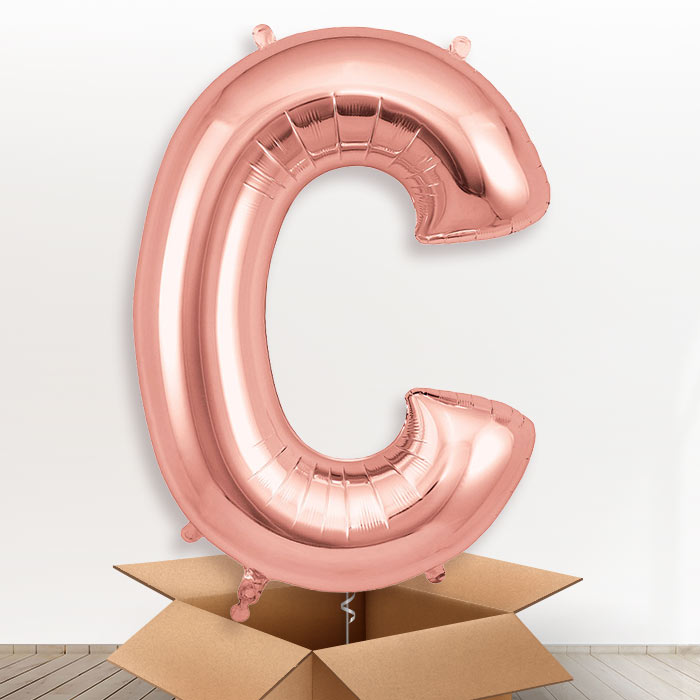 Personalised Letter C Helium Balloon - Rose Gold - Giant Letter | Party Save Smile