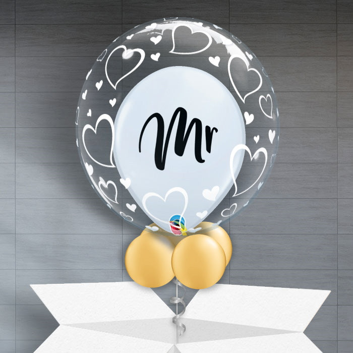 Mr Personalisable Wedding Balloons in a Box - Bubble Balloon | Party Save Smile