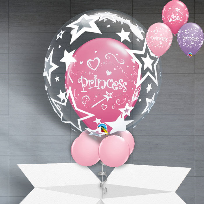 Personalisable Princess Balloons in a Box - Bubble Balloon | Party Save Smile