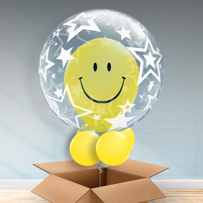 Smile Face Personalisable Birthday Balloons in a Box - Bubble Balloon | Party Save Smile