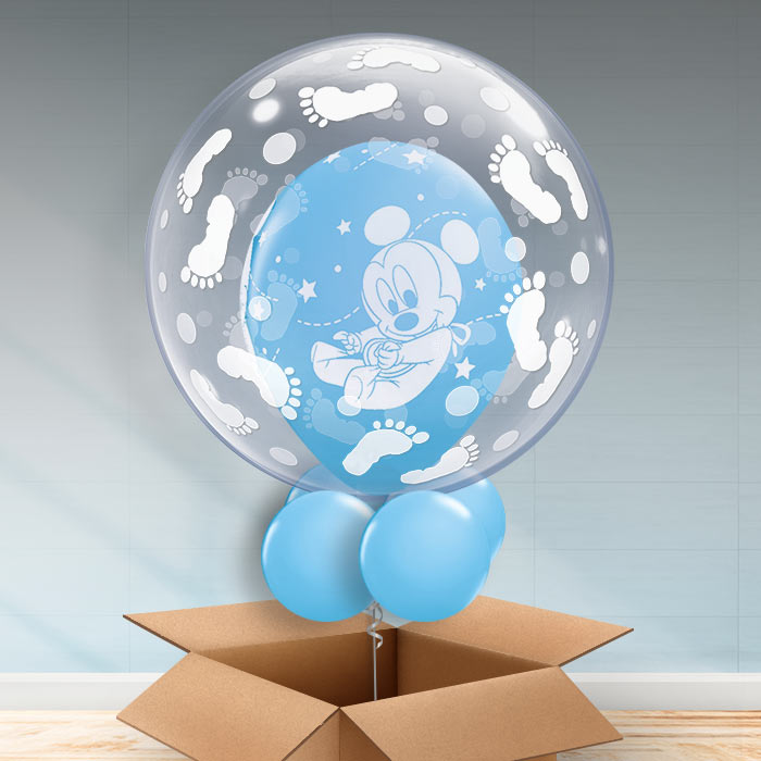 Personalisable Baby Shower Balloons - Mickey Mouse - Bubble Balloon | Party Save Smile
