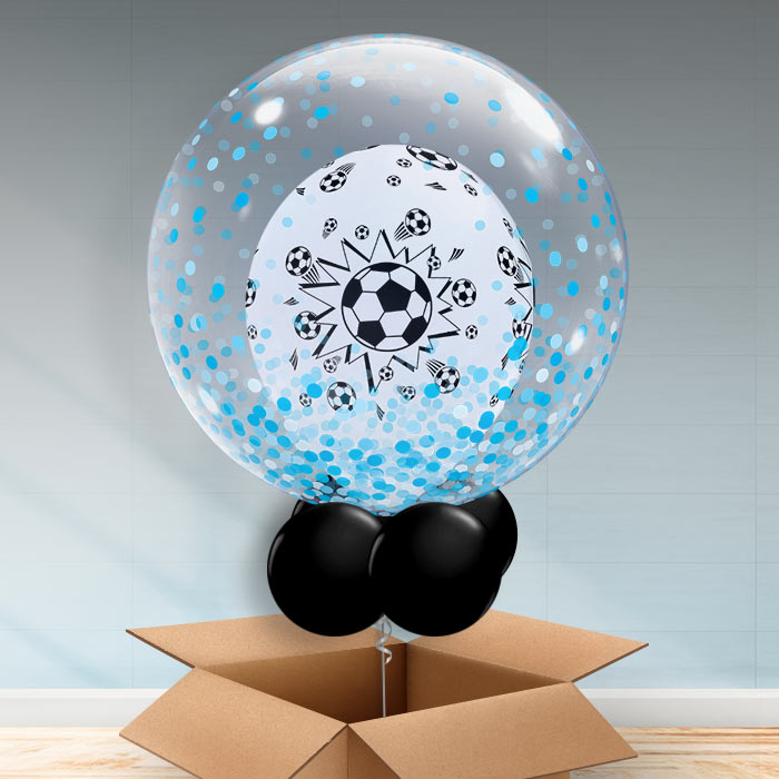 Football Personalisable Balloons in a Box - Bubble Balloon | Party Save Smile