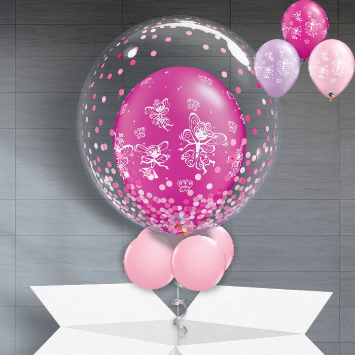 Butterflies & Fairies Personalisable Helium Bubble Balloon - Bubble Balloon | Party Save Smile