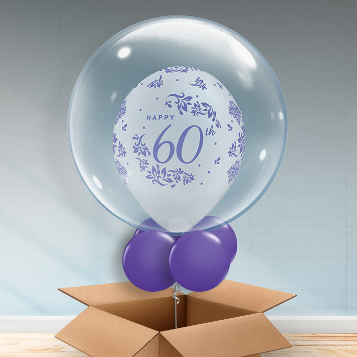 Personalisable 60th Anniversary Balloons - Bubble - Bubble Balloon | Party Save Smile