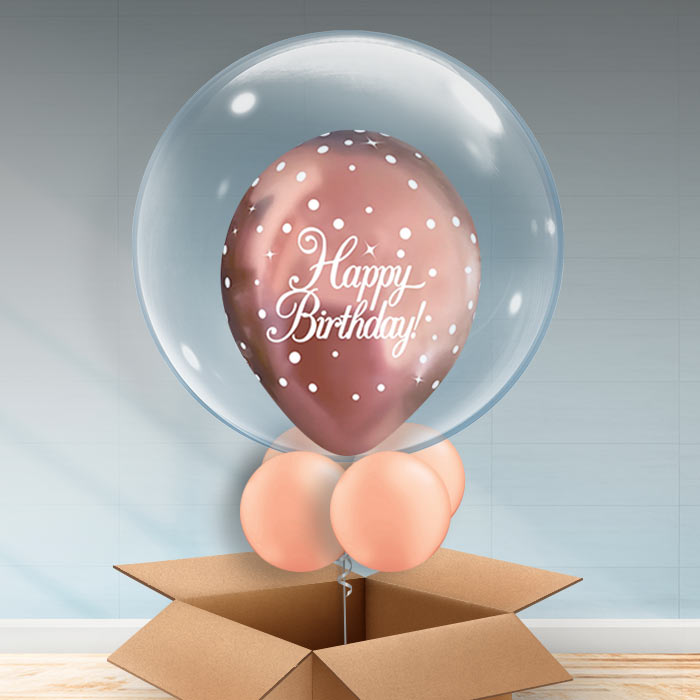 Personalisable Bubble Balloons - Rose Gold Pearl - Bubble Balloon | Party Save Smile