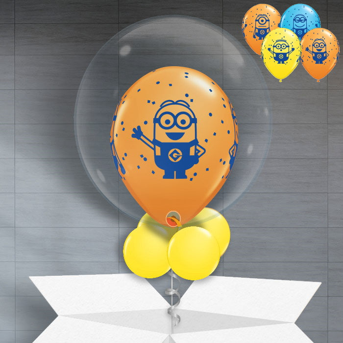 Personalisable Minion Bubble Balloon in a Box - Bubble Balloon | Party Save Smile