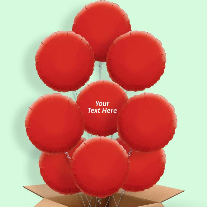 Personalisable Red Circle Helium Balloon in a Box - 9 Balloon | Party Save Smile