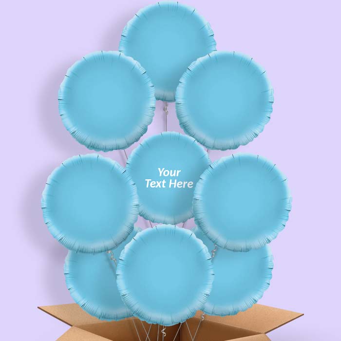 Baby Blue Circle Personalised Helium Balloon in a Box - 9 Balloon | Party Save Smile