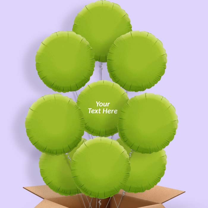 Lime Green Circle Helium Balloon in a Box - 9 Balloon | Party Save Smile