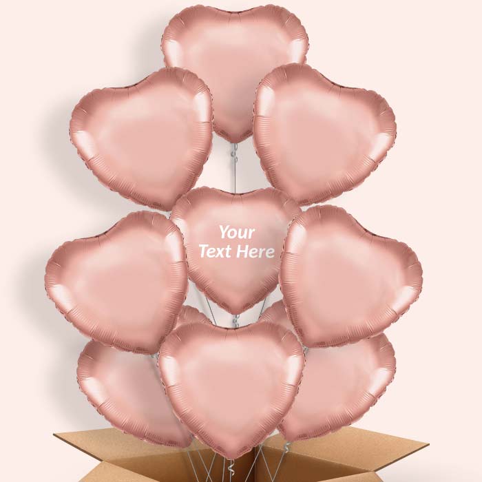 Rose Gold Heart Shaped Helium Balloon in a Box - 9 Balloon | Party Save Smile