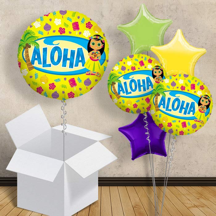 Hawaiian Helium Balloons in a Box (Aloha) - 1 Balloon | Party Save Smile