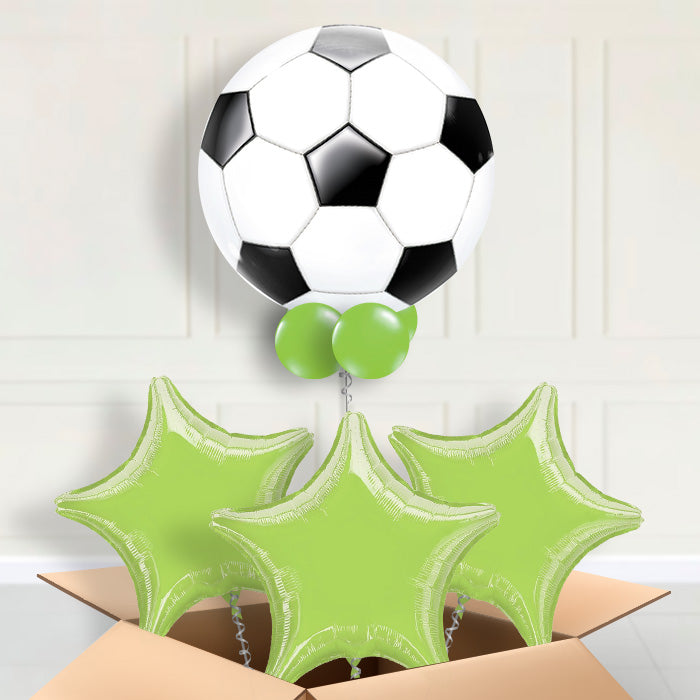 Football Bubble Helium Balloon in a Box - Bubble Balloon with 3 Balloons | Party Save Smile