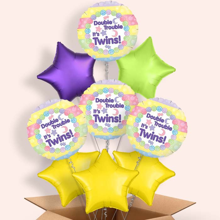 It's Twins New Baby Helium Balloons in a Box - 9 Balloon | Party Save Smile