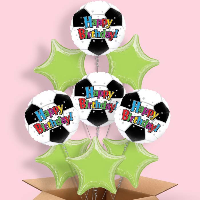 Football Birthday Helium Balloons in a Box - 9 Balloon | Party Save Smile