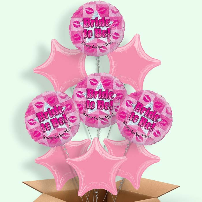 Bride to Be Helium Balloons in a Box (Mrs) - 9 Balloon | Party Save Smile