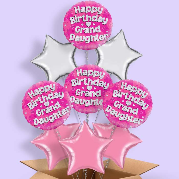 Grandaughter Helium Balloon in a Box - Happy Birthday - 9 Balloon | Party Save Smile
