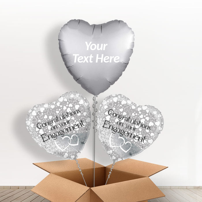 Personalised Engagement Helium Balloons - Congratulations - Balloon Trio | Party Save Smile