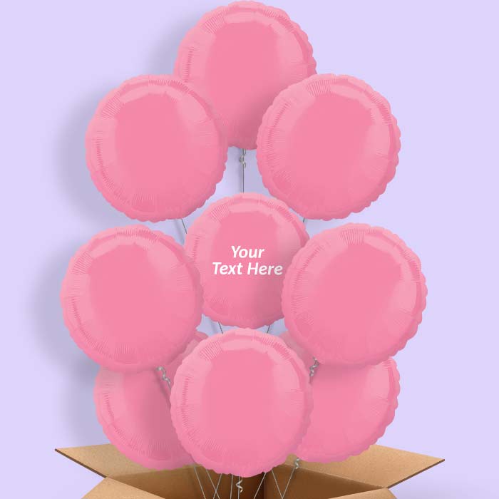 Bright Pink Plain Coloured Circle Helium Balloon in a Box - 9 Balloon | Party Save Smile