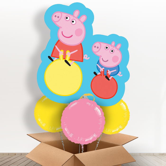 Peppa and George Helium Balloons in a Box - With 3 Themed Balloons | Party Save Smile