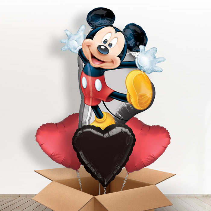 Giant Mickey Mouse Helium Balloons in a Box - With 3 Themed Balloons | Party Save Smile