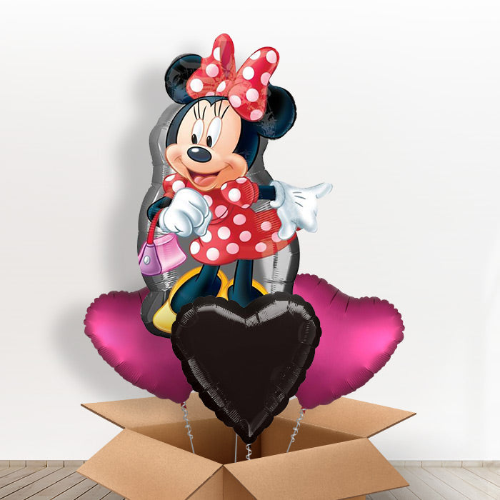 Giant Minnie Mouse Helium Balloon in a Box - With 3 Plain Balloons | Party Save Smile