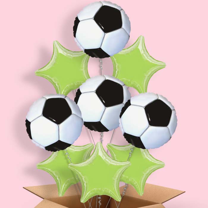 Football Themed Helium Balloons in a Box - 9 Balloon | Party Save Smile