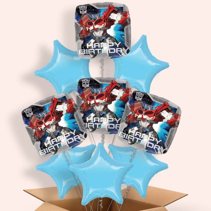 Transformer Helium Balloons in a Box (Happy Birthday) - 9 Balloon | Party Save Smile