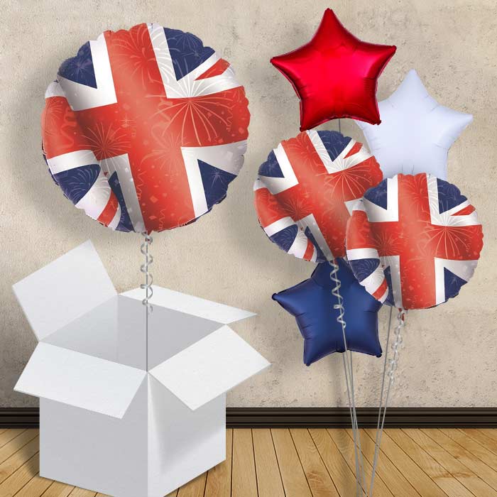 Union Jack Helium Balloons in a Box - 1 Balloon | Party Save Smile