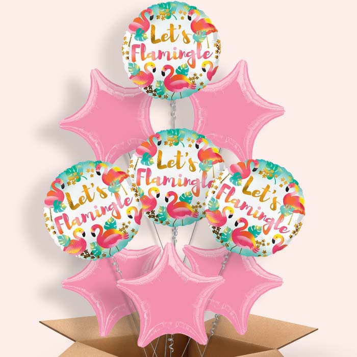 Flamingo Helium Balloon in a Box (Flamingle) - 9 Balloon | Party Save Smile
