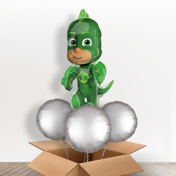 Giant Gekko PJ Masks Helium Balloons in a Box - With 3 Plain Balloons | Party Save Smile
