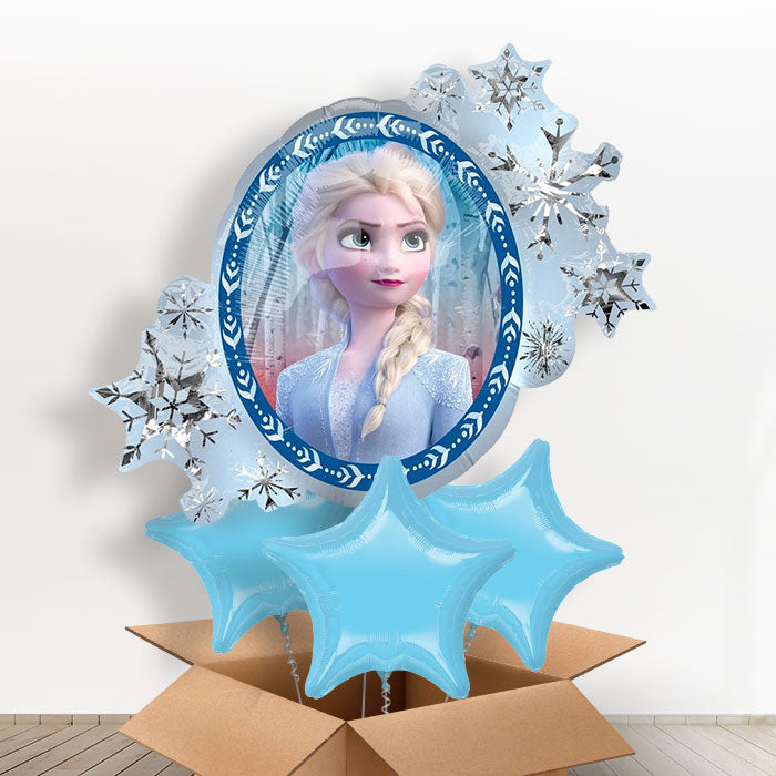 Giant Frozen 2 Helium Balloons in a Box Gift - With 3 Plain Balloons | Party Save Smile