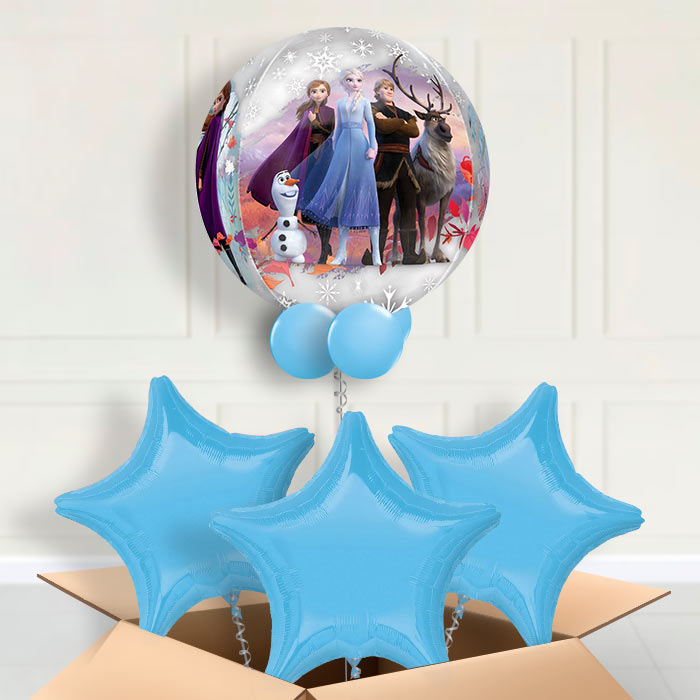 Frozen 2 Orb Helium Balloons in a Box Gift - Orbz Balloon with 3 Balloons | Party Save Smile