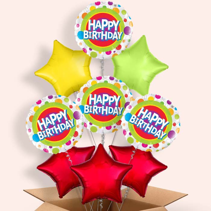 Happy Birthday Dots Helium Balloon in a Box - 9 Balloon | Party Save Smile