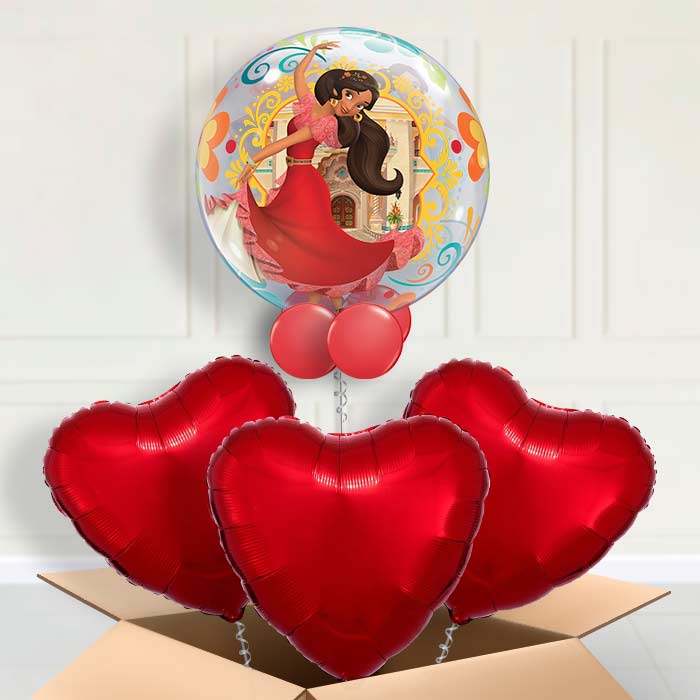 Elena of Avalor Bubble Balloon in a Box - Bubble Balloon with 3 Balloons | Party Save Smile