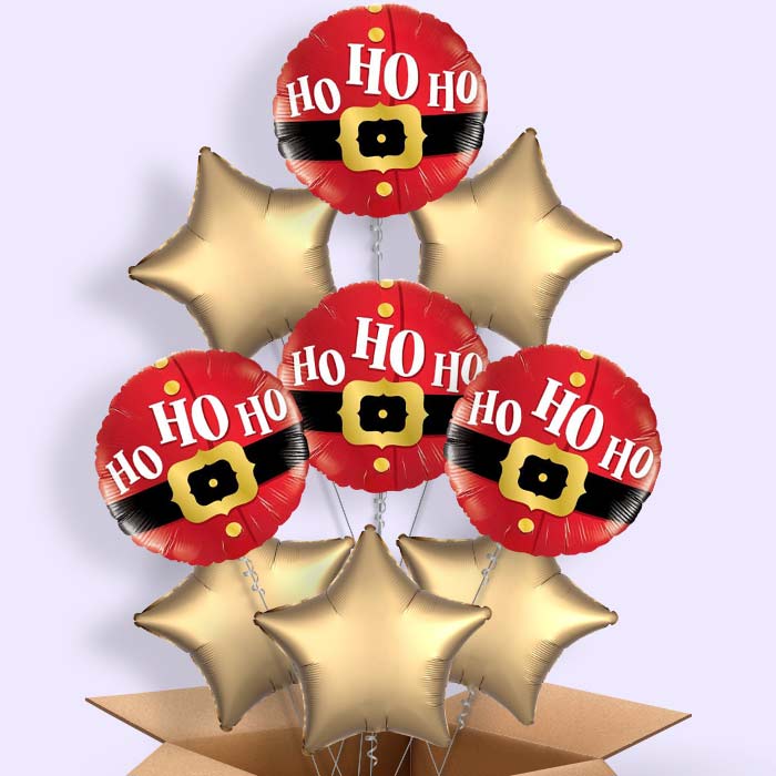 Santa Helium Balloon in a Box - Ho Ho Ho - 9 Balloon | Party Save Smile