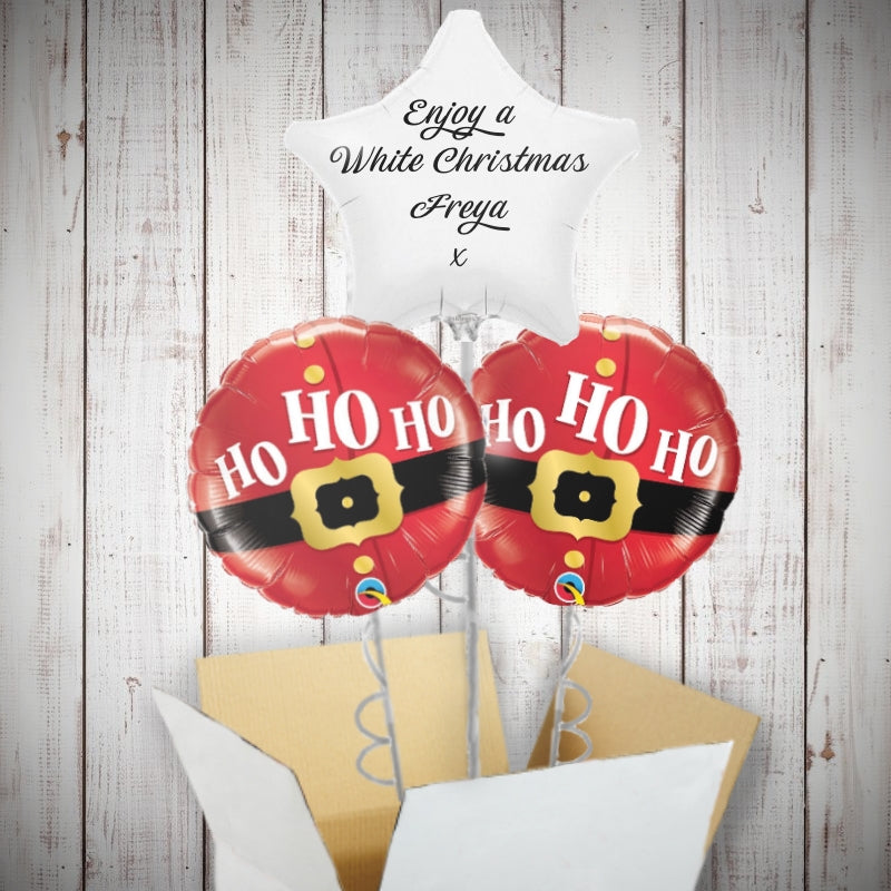 Personalised Christmas Balloon Bouquet - Santa - Balloon Trio | Party Save Smile