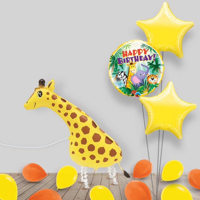 Giraffe Helium Balloon Animal in a Box - Walking Package | Party Save Smile