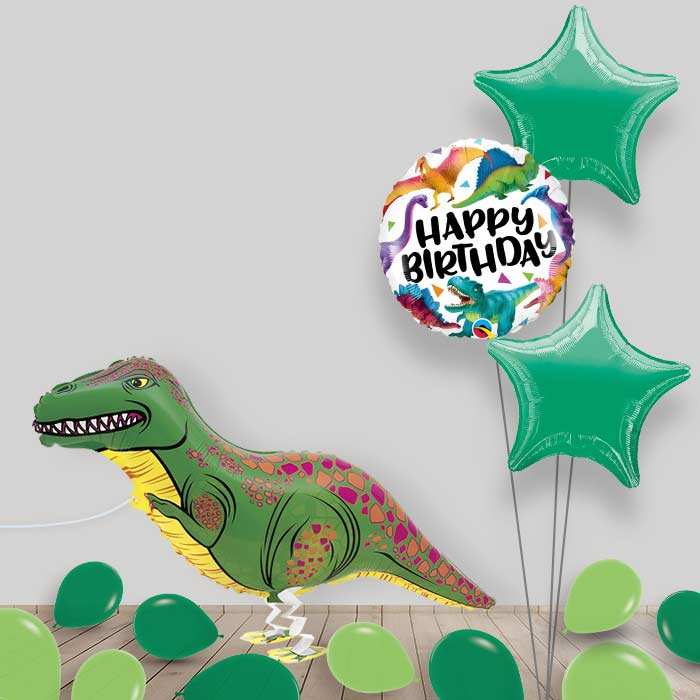 Inflated Helium Balloon T Rex Walking Dinosaur - Walking Package | Party Save Smile