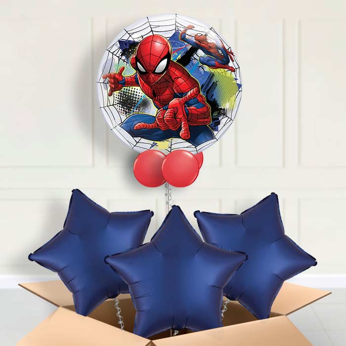 Spiderman Bubble Helium Balloon in a Box - Bubble Balloon with 3 Balloons | Party Save Smile