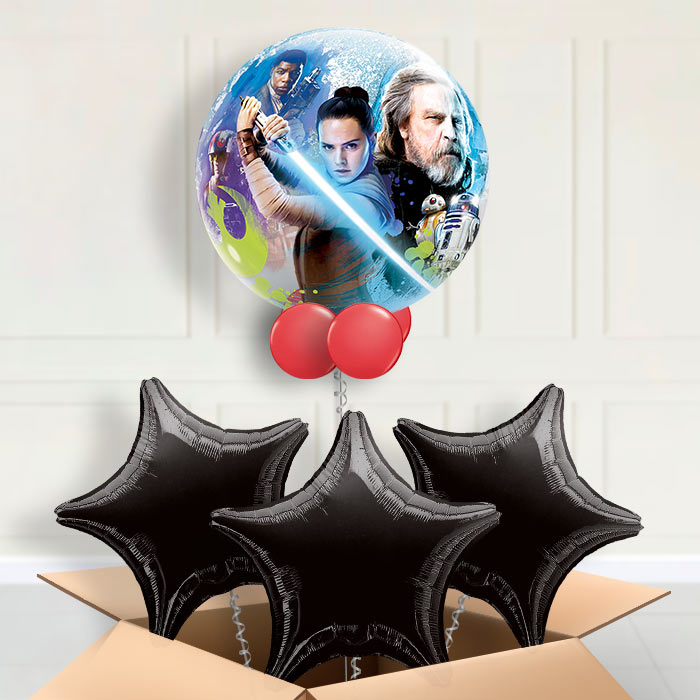 Star Wars Episode 8 Bubble Balloon in a Box - Bubble Balloon with 3 Balloons | Party Save Smile