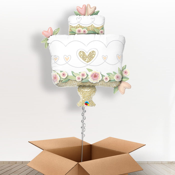 Wedding Cake Shaped Helium Balloon in a Box - Giant Balloon | Party Save Smile