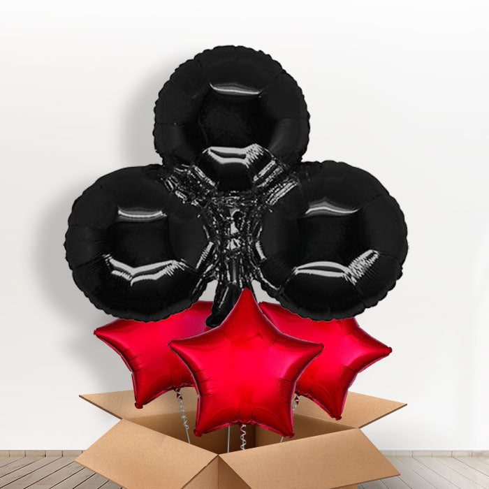 Casino Black Club Helium Balloon in a Box - With 3 Plain Balloons | Party Save Smile