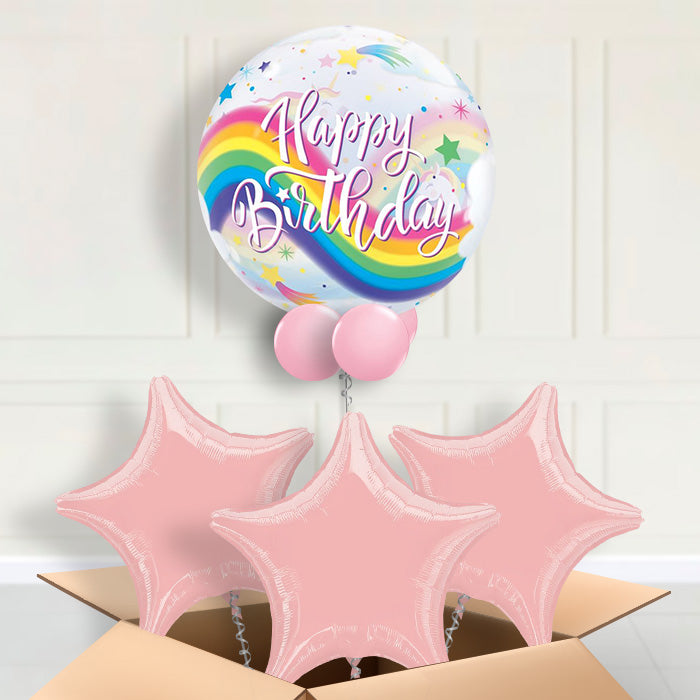 Unicorn Bubble Helium Balloon in a Box - Bubble Balloon with 3 Balloons | Party Save Smile